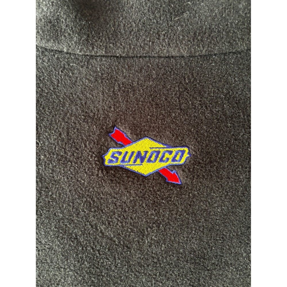 Patagonia Synchilla Fleece Vest Mens Medium Black Sunoco Logo Full Zip - Picture 5 of 7